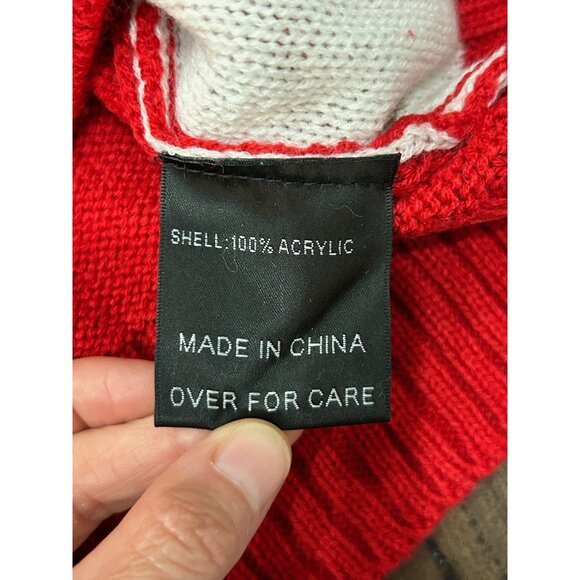 American Stitch Red Sweater I Cant Feel My Face Graphic Holiday Ugly Sz Large - Picture 6 of 9